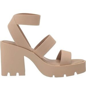 Madden Girl Sohoo Platform Sandals Wedges Tan Size 5